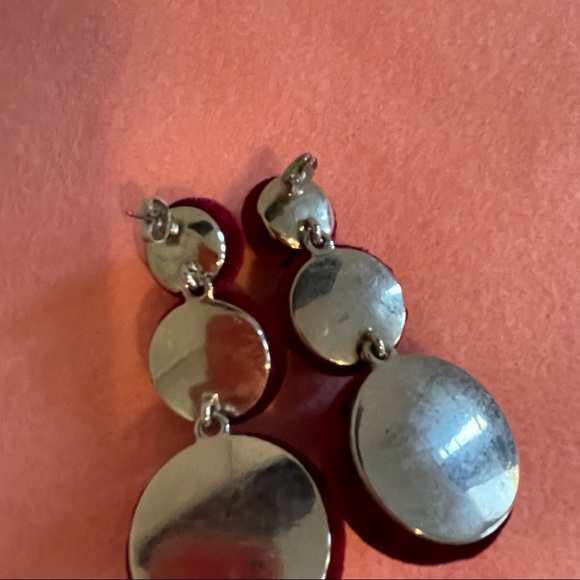 Burgundy Velvet Studded Earrings. - Picture 5 of 5